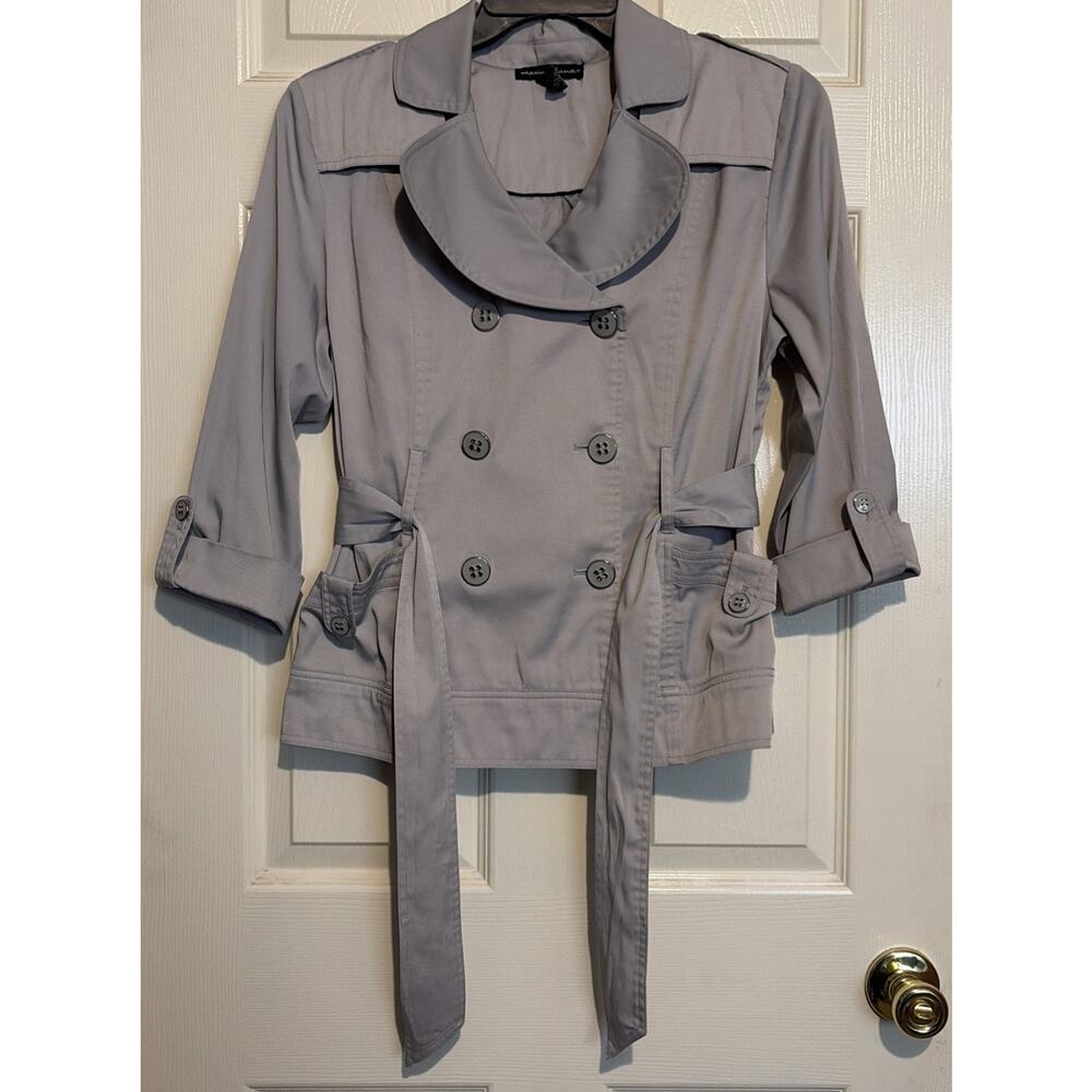 Marina Luna short trench jacket gray women size small